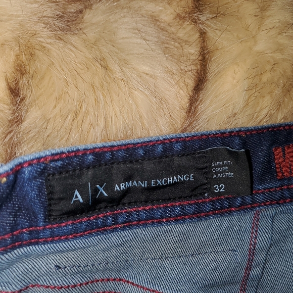 Armani Jeans Mens 32x32(meas 32x32) Blue Denim Jeans Paint Splatter Ripped - Picture 9 of 16